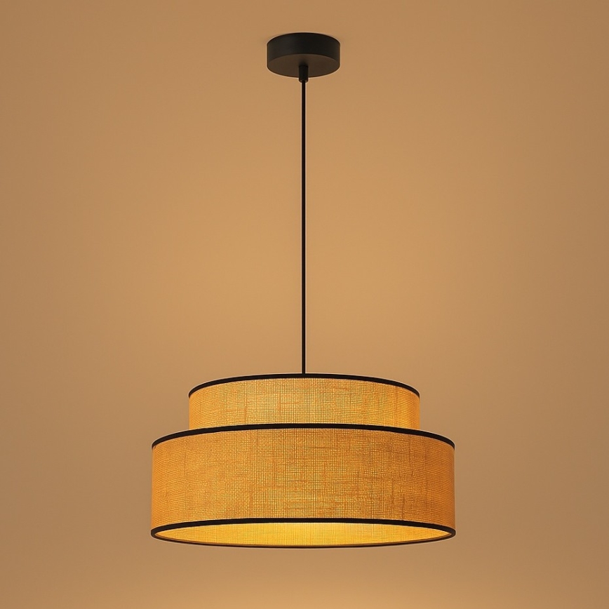 Lustra ar auklu BOHO 1xE27/60W/230V d. 40 cm bēša