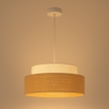 Lustra ar auklu BOHO 1xE27/60W/230V d. 40 cm krēmkrāsa/bēša