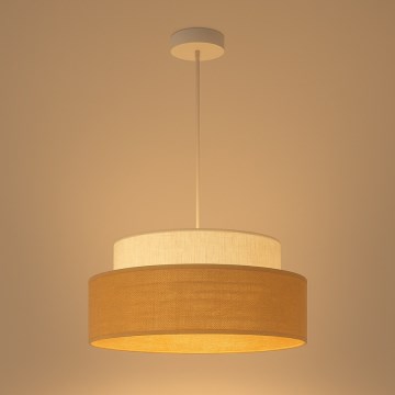 Lustra ar auklu BOHO 1xE27/60W/230V d. 40 cm krēmkrāsa/bēša