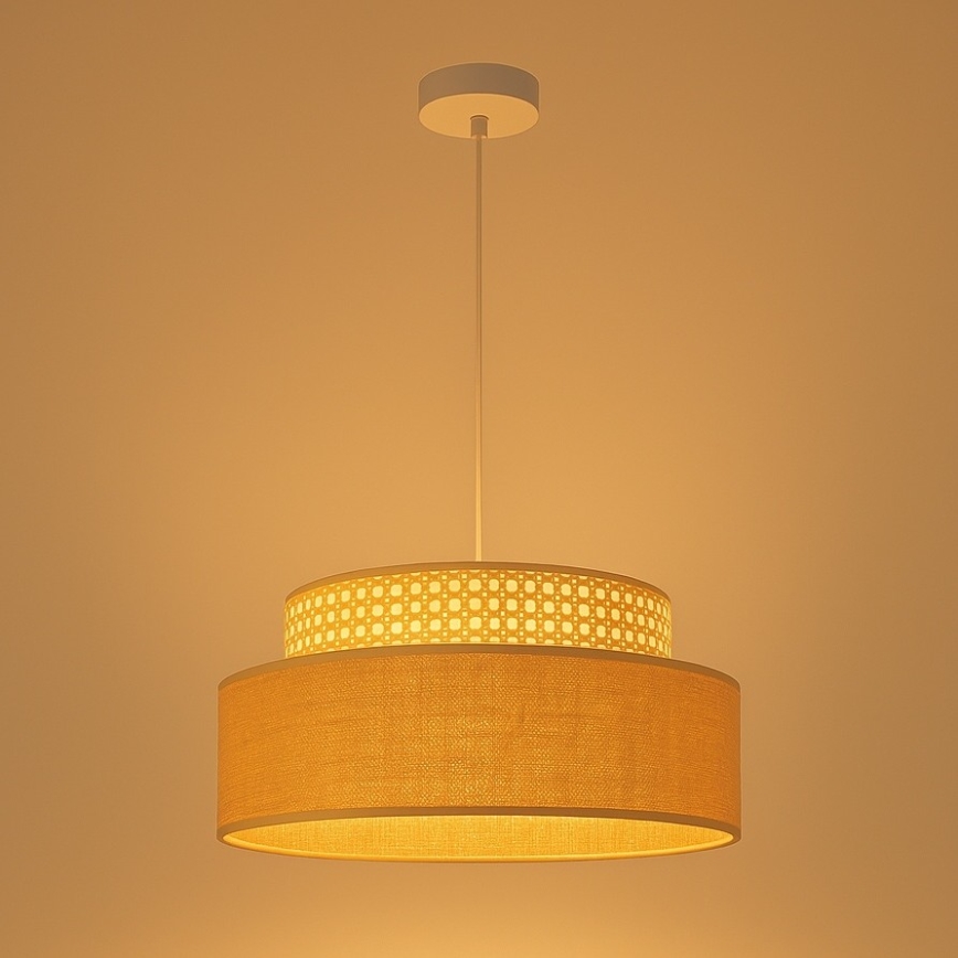 Lustra ar auklu BOHO 1xE27/60W/230V d. 40 cm rotanga