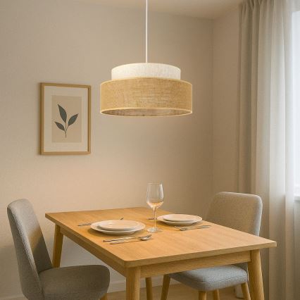 Lustra ar auklu BOHO 1xE27/60W/230V krēmkrāsa/bēša