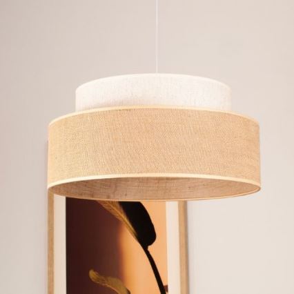 Lustra ar auklu BOHO 1xE27/60W/230V krēmkrāsa/bēša