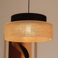 Lustra ar auklu BOHO 1xE27/60W/230V melna/bēša