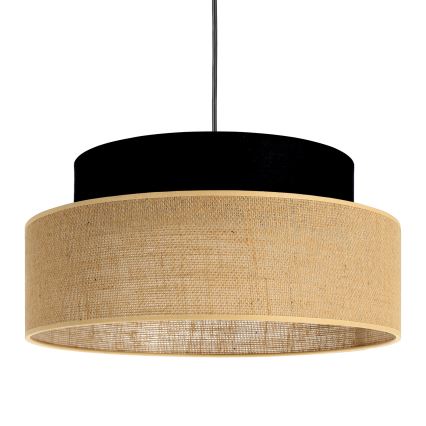 Lustra ar auklu BOHO 1xE27/60W/230V melna/bēša