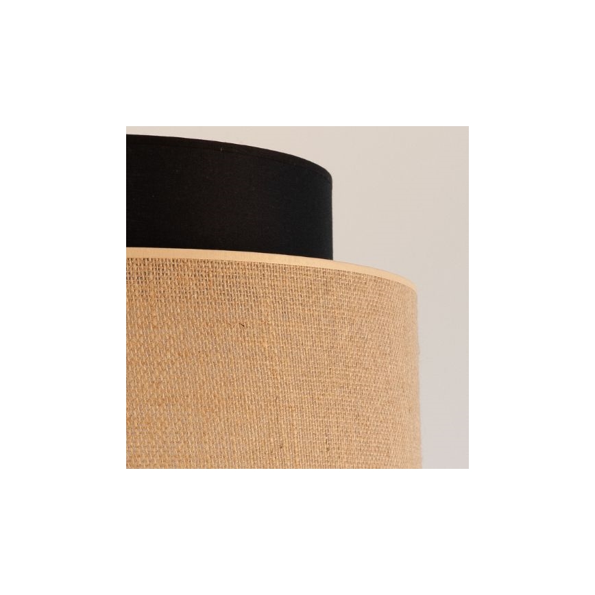 Lustra ar auklu BOHO 1xE27/60W/230V melna/bēša