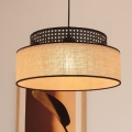 Lustra ar auklu BOHO 1xE27/60W/230V melna/rotanga