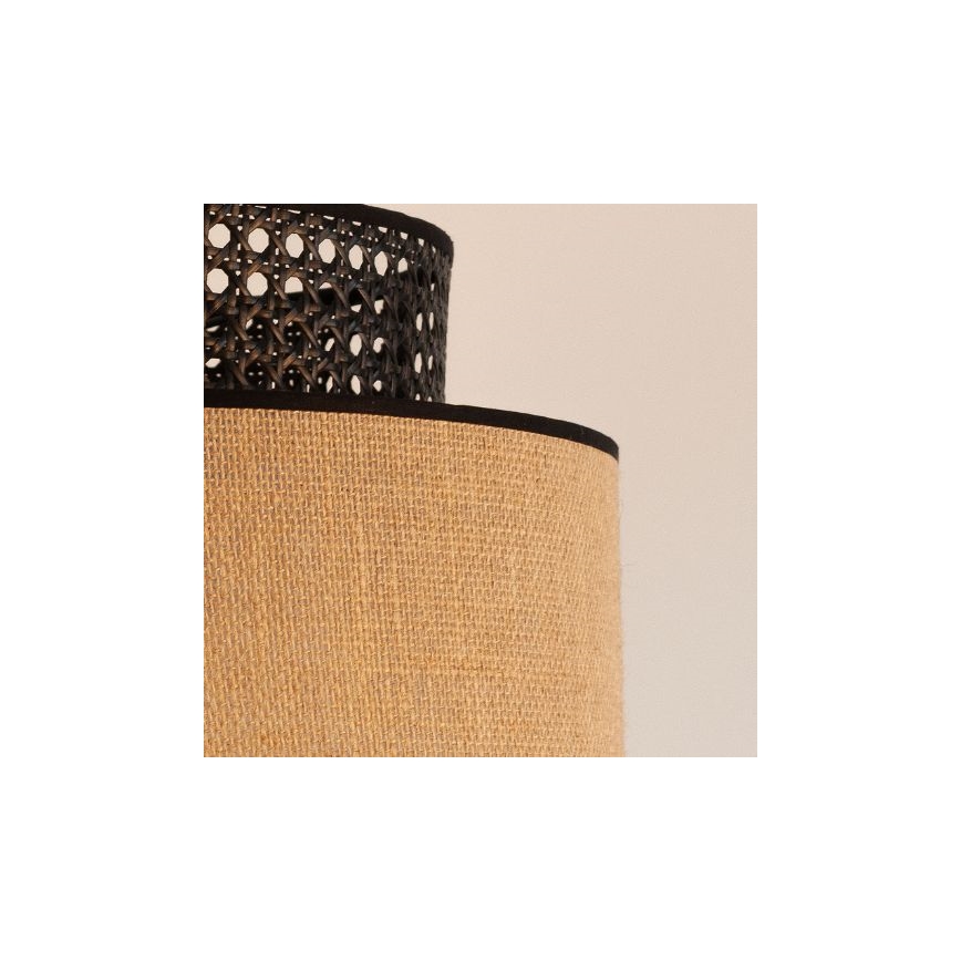 Lustra ar auklu BOHO 1xE27/60W/230V melna/rotanga