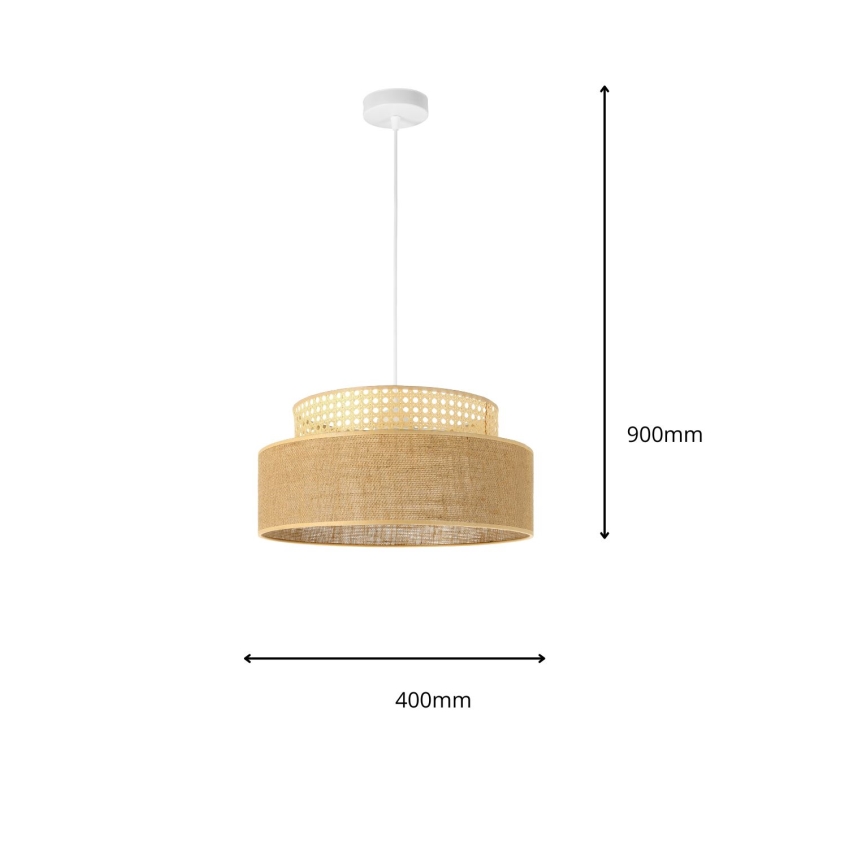Lustra ar auklu BOHO 1xE27/60W/230V rotanga