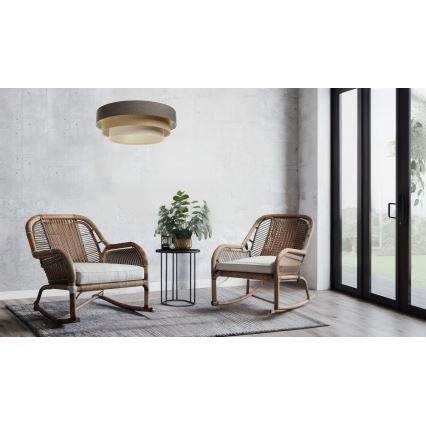 Lustra ar auklu BOHO TRINITI 1xE27/60W/230V pelēka/bēša/krēmkrāsa