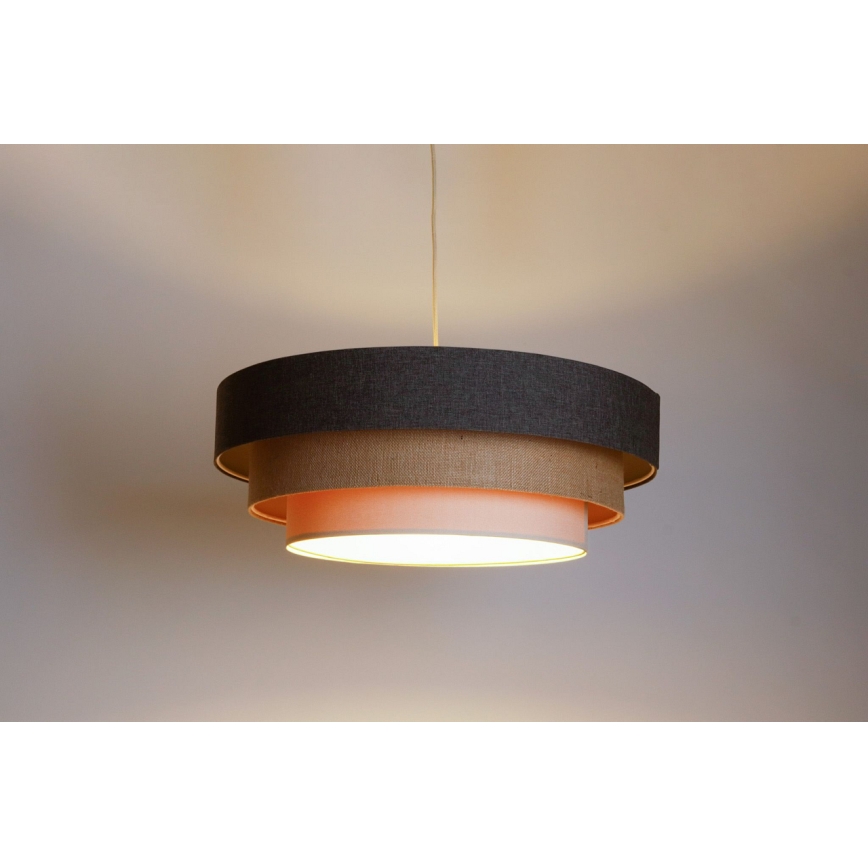 Lustra ar auklu BOHO TRINITI 1xE27/60W/230V pelēka/bēša/krēmkrāsa