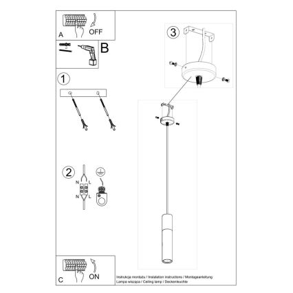 Lustra ar auklu BORGIO 1xGU10/40W/230V