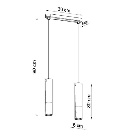 Lustra ar auklu BORGIO 2xGU10/40W/230V