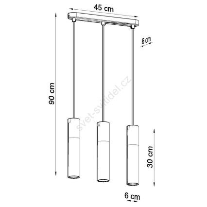 Lustra ar auklu BORGIO 3xGU10/40W/230V