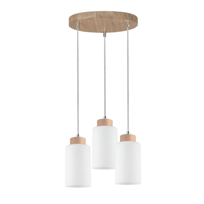 Lustra ar auklu BOSCO 3xE27/60W/230V ozols