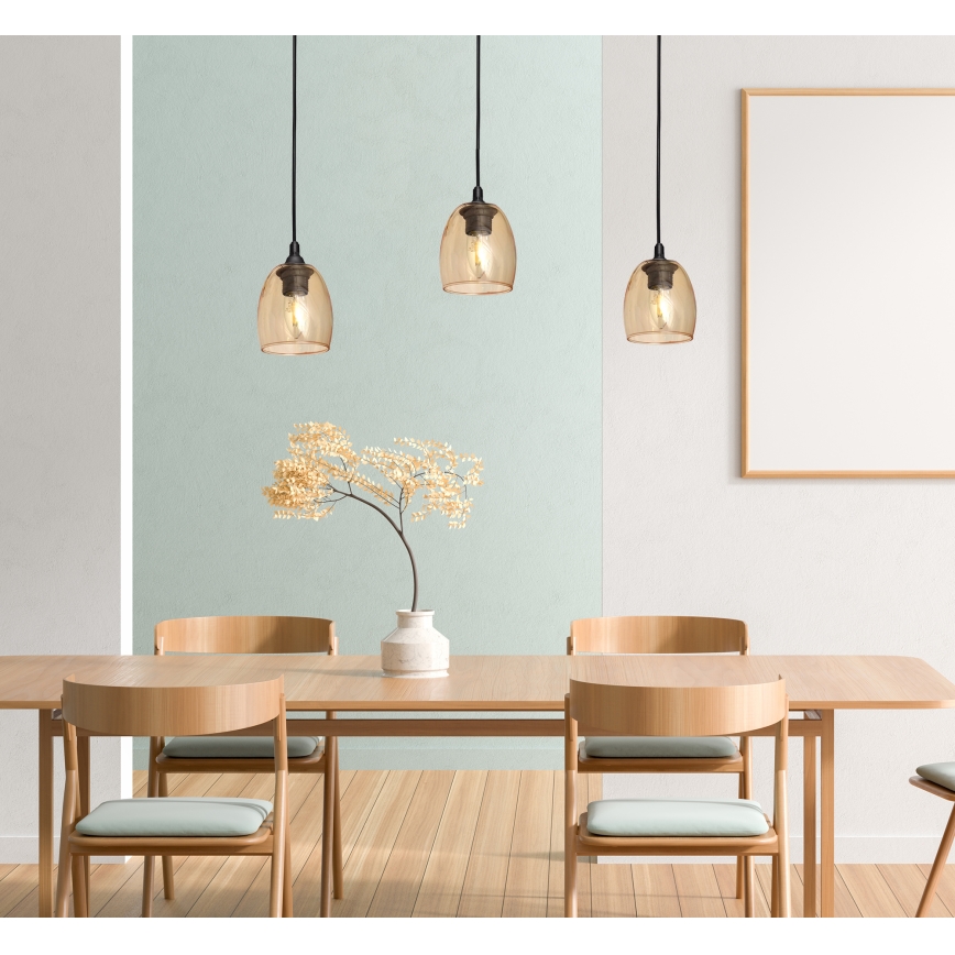 Lustra ar auklu BRILLANT 1xE27/15W/230V bēša