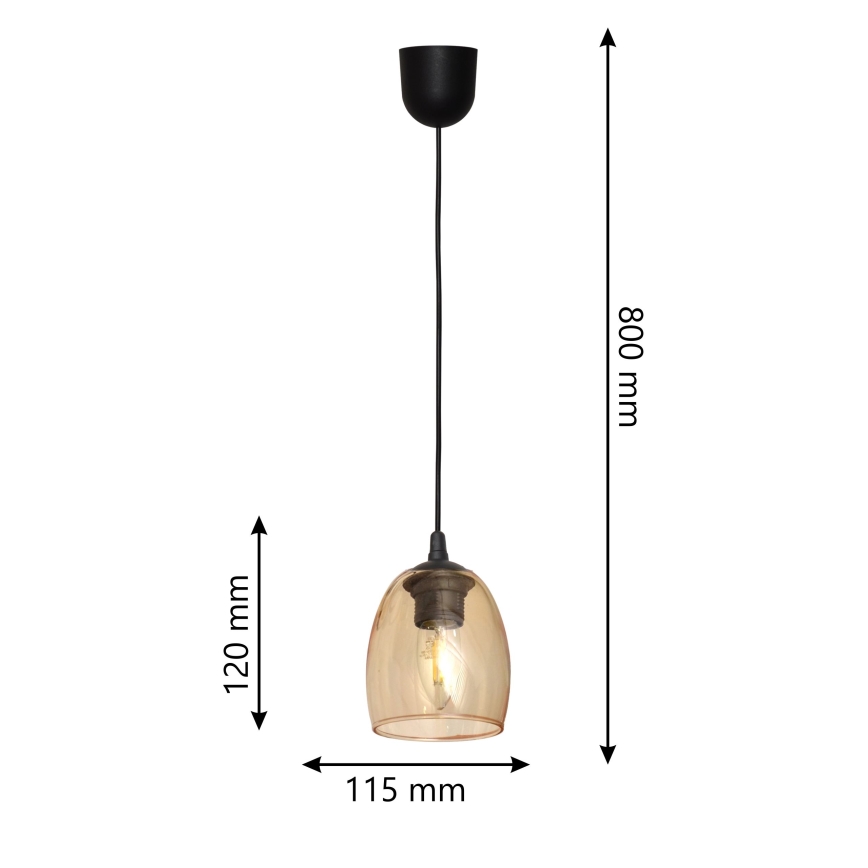 Lustra ar auklu BRILLANT 1xE27/15W/230V bēša