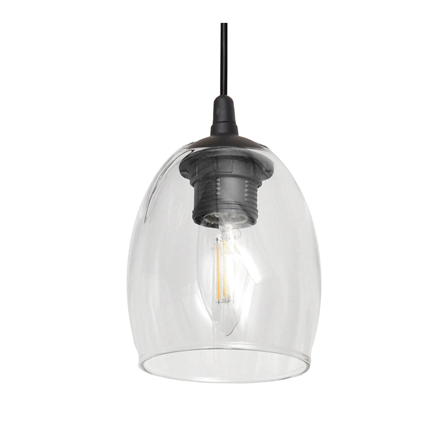 Lustra ar auklu BRILLANT 1xE27/15W/230V caurspīdīga