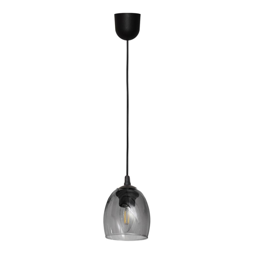 Lustra ar auklu BRILLANT 1xE27/15W/230V pelēka