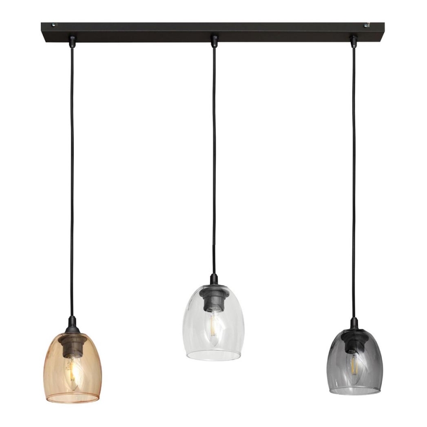 Lustra ar auklu BRILLANT 3xE27/15W/230V bēša/caurspīdīga/pēlēka