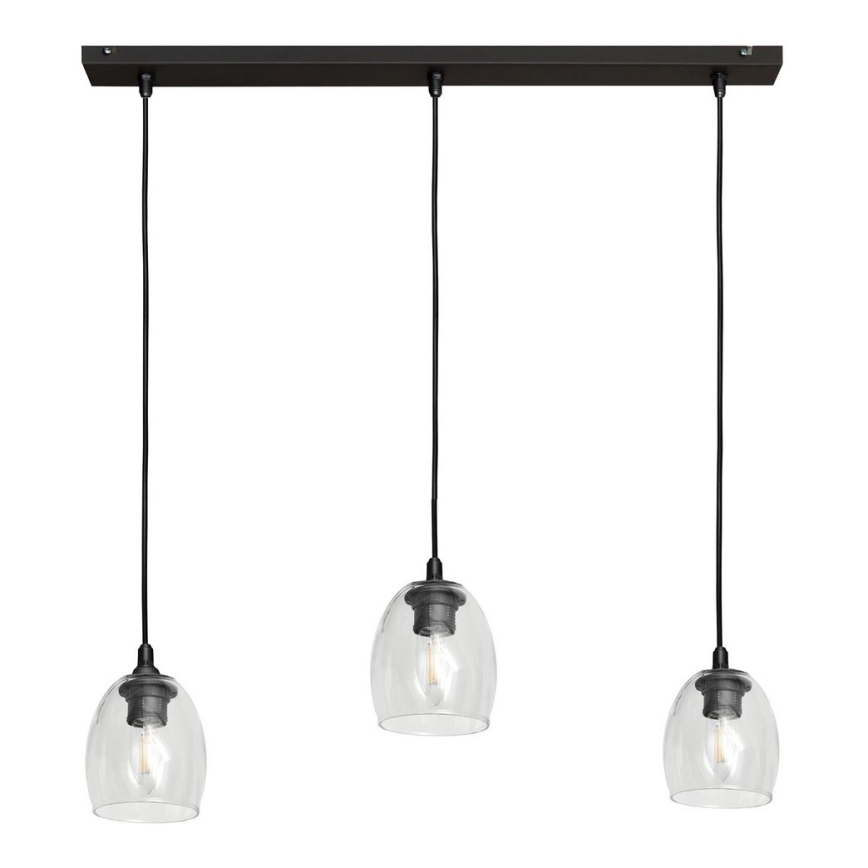 Lustra ar auklu BRILLANT 3xE27/15W/230V caurspīdīga