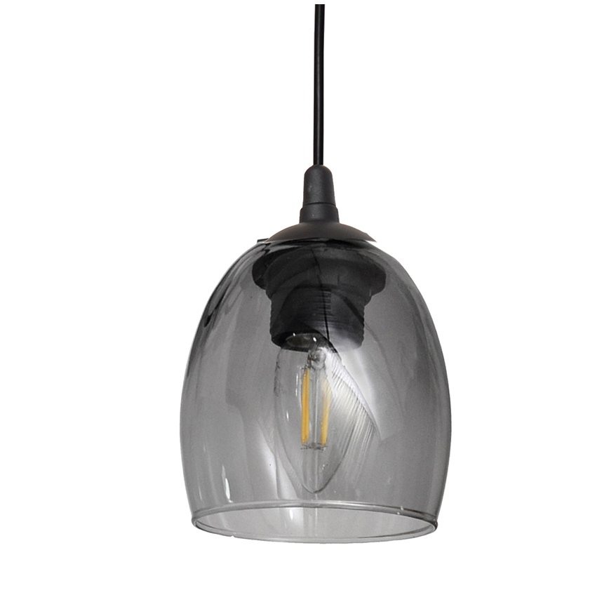 Lustra ar auklu BRILLANT 3xE27/15W/230V pelēka