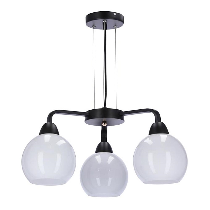 Lustra ar auklu CALDERA 3xE27/60W/230V melna