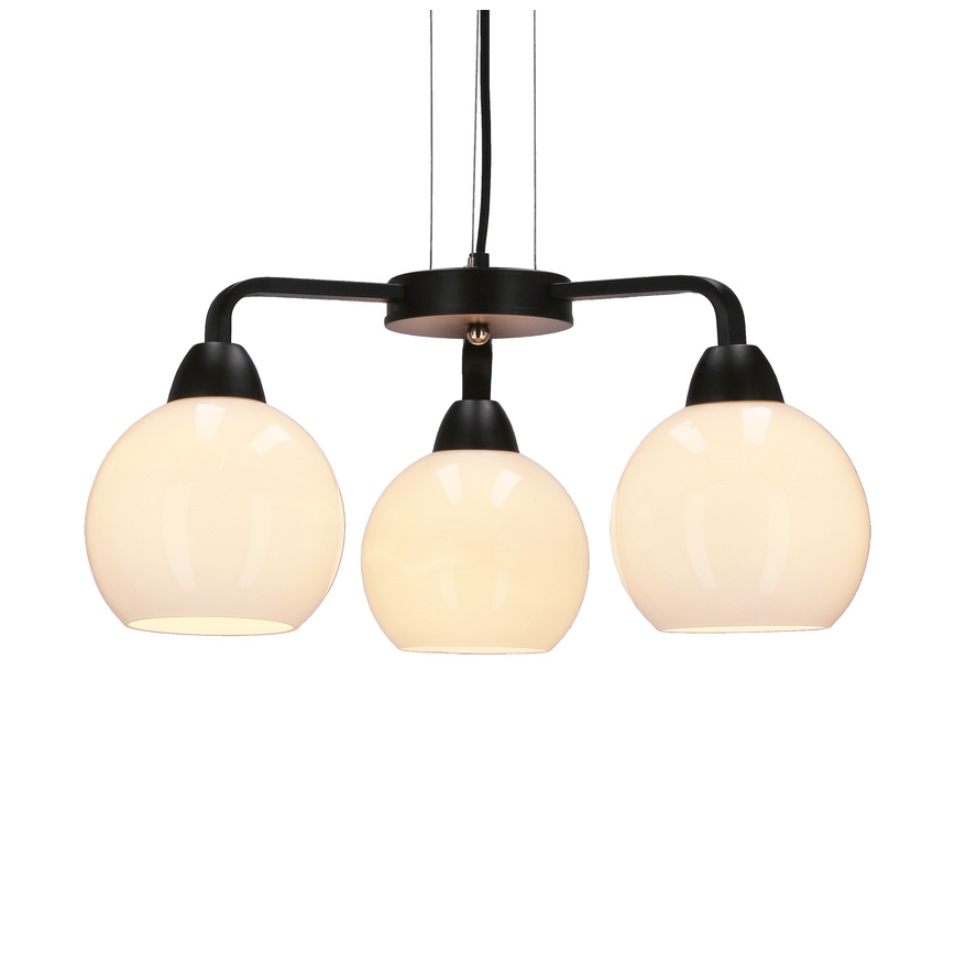 Lustra ar auklu CALDERA 3xE27/60W/230V melna