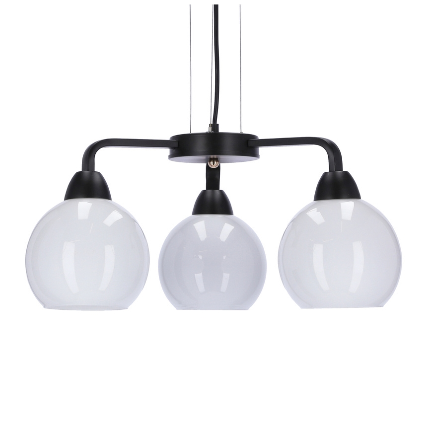 Lustra ar auklu CALDERA 3xE27/60W/230V melna