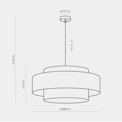 Lustra ar auklu CALISTO 1xE27/25W/230V zelta/melna