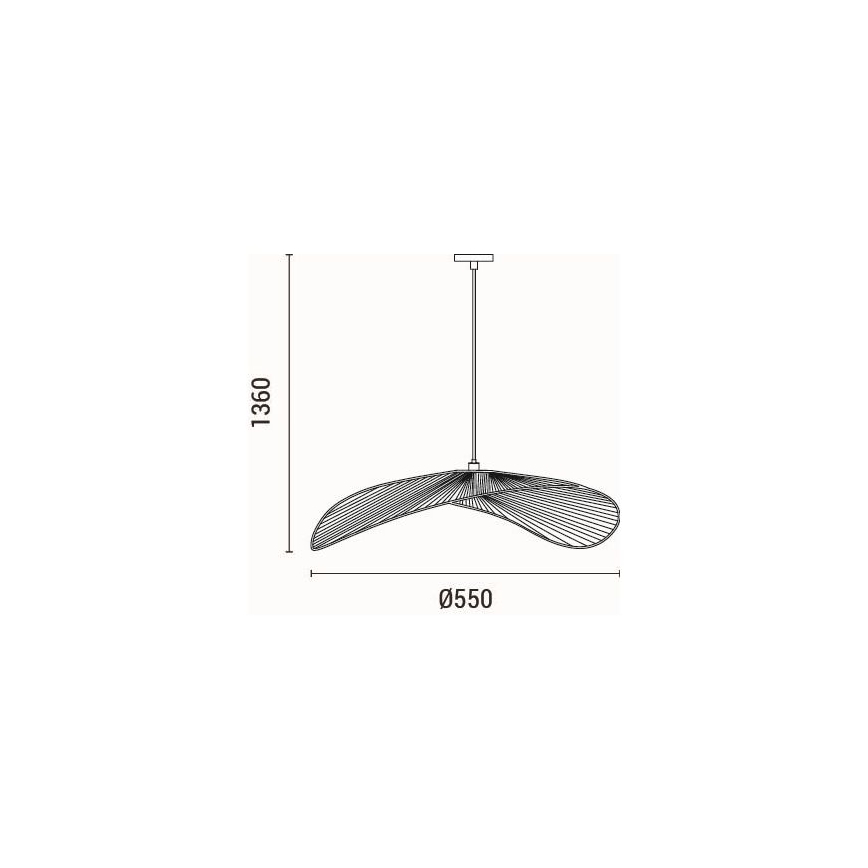 Lustra ar auklu CALYPSO 1xE27/15W/230V d. 55 cm bambusa
