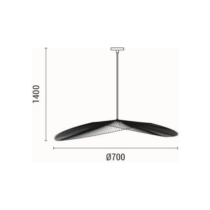Lustra ar auklu CALYPSO 1xE27/40W/230V d. 70 cm bambusa