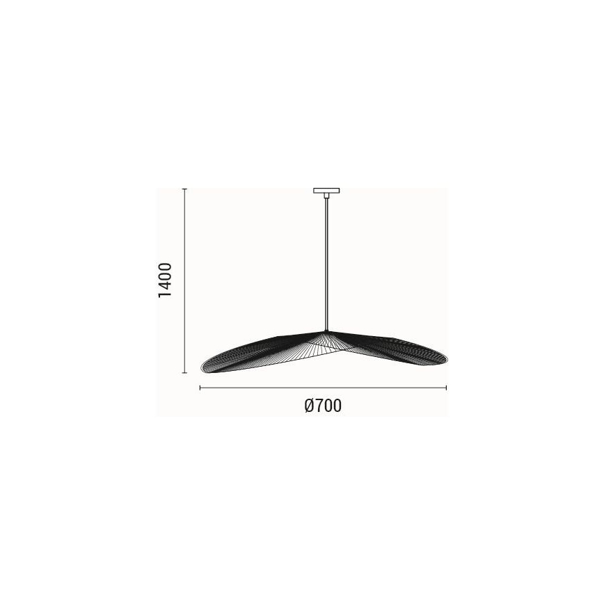 Lustra ar auklu CALYPSO 1xE27/40W/230V d. 70 cm bambusa