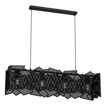 Lustra ar auklu CAMO 4xE27/15W/230V melna