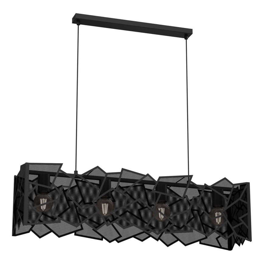 Lustra ar auklu CAMO 4xE27/15W/230V melna