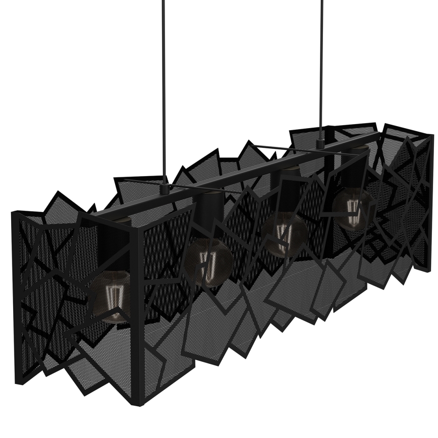 Lustra ar auklu CAMO 4xE27/15W/230V melna