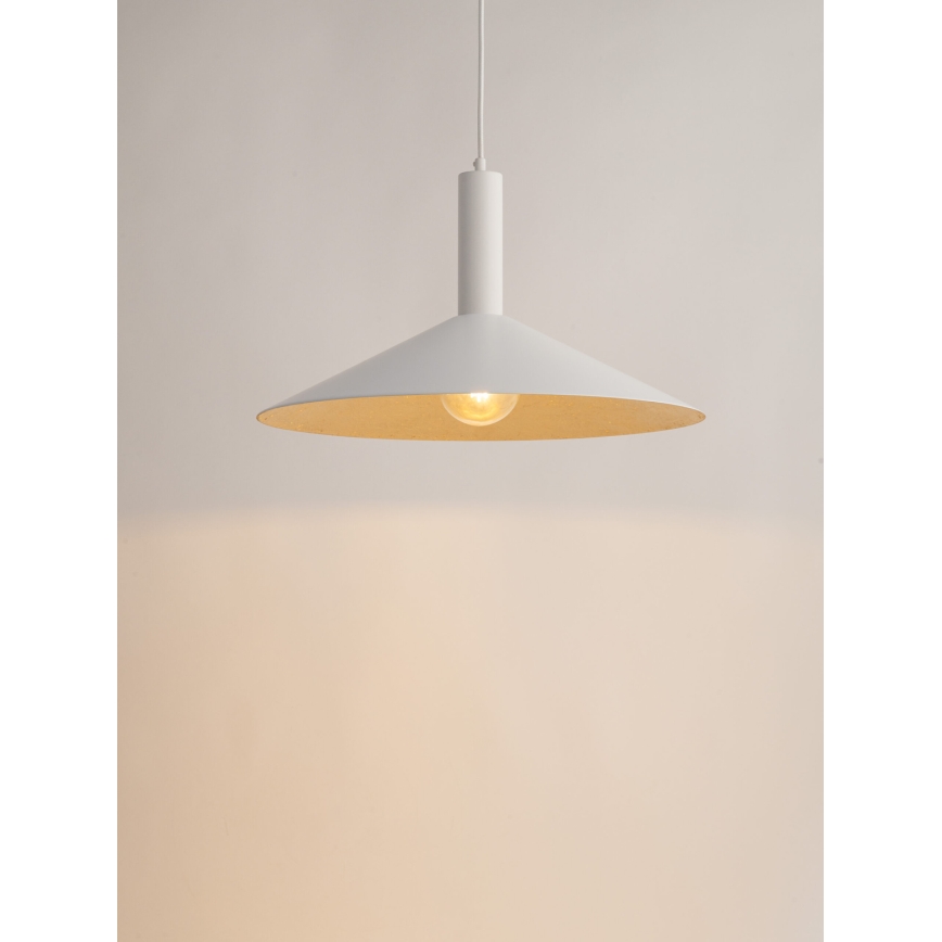 Lustra ar auklu CAPRI 1xE27/15W/230V d. 50 cm balta/zelta