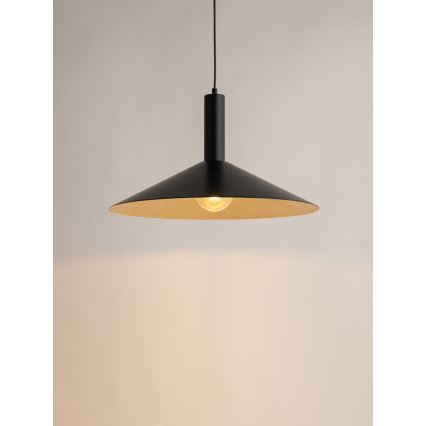 Lustra ar auklu CAPRI 1xE27/15W/230V d. 50 cm melna/zelta