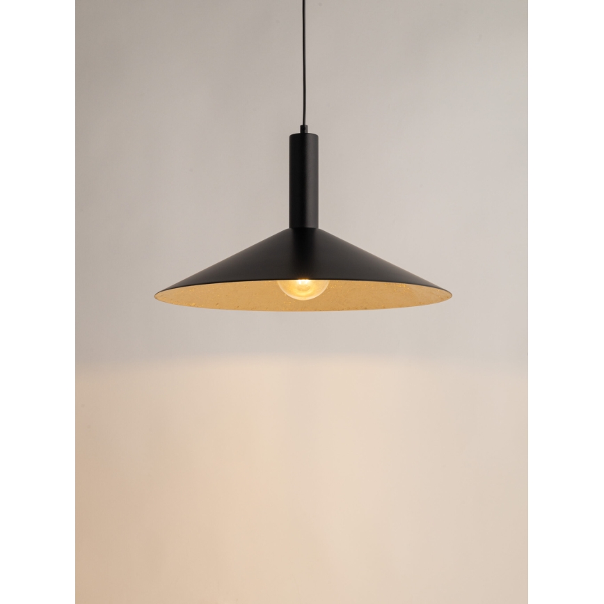 Lustra ar auklu CAPRI 1xE27/15W/230V d. 50 cm melna/zelta