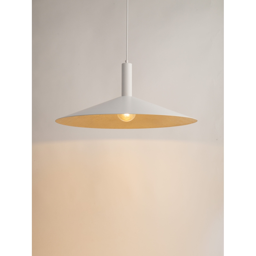 Lustra ar auklu CAPRI 1xE27/15W/230V d. 70 cm balta/zelta