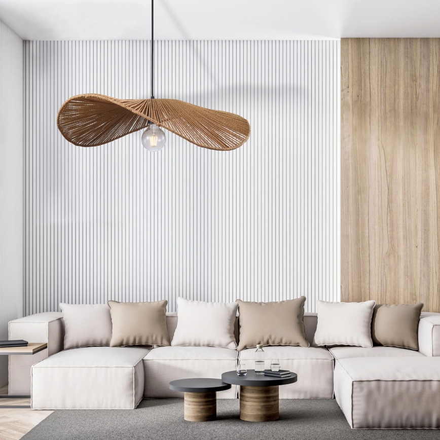 Lustra ar auklu CAPRI 1xE27/20W/230V d. 60 cm bambusa