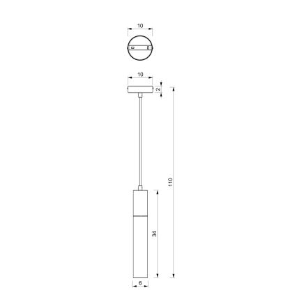 Lustra ar auklu CASSA 1xGU10/8W/230V balta/zeltaina