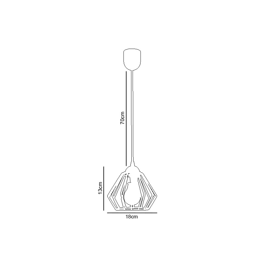 Lustra ar auklu CEED 1xE27/60W/230V balta