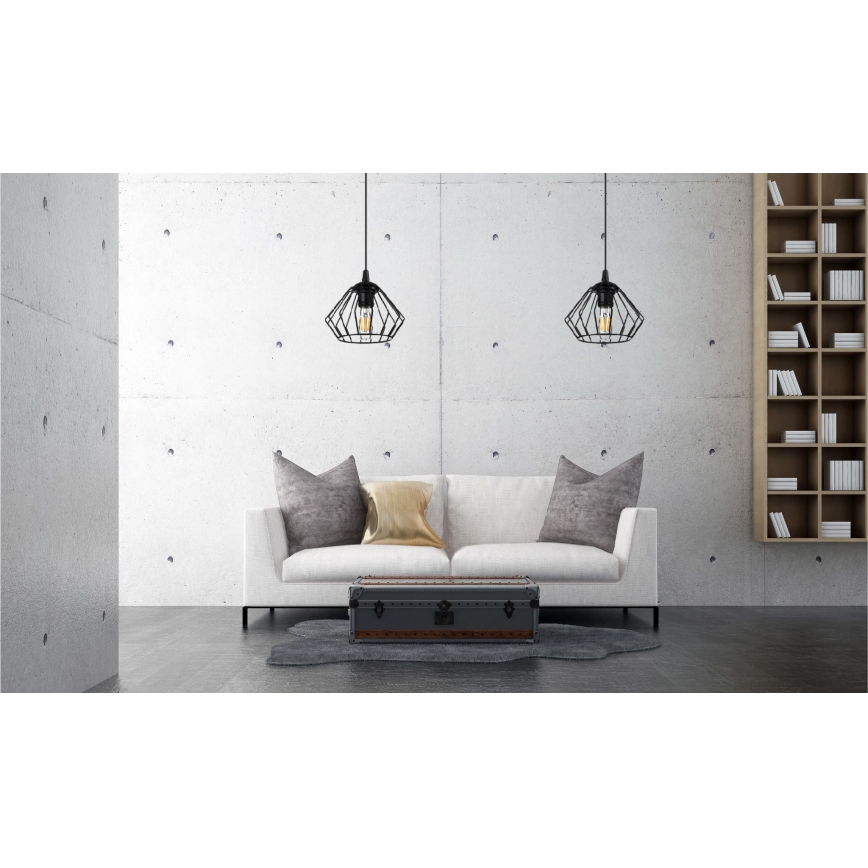 Lustra ar auklu CEED 1xE27/60W/230V melna