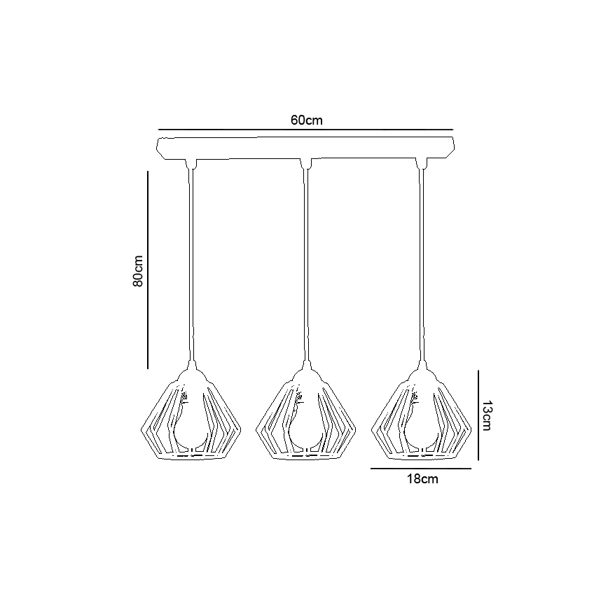 Lustra ar auklu CEED 3xE27/60W/230V balta