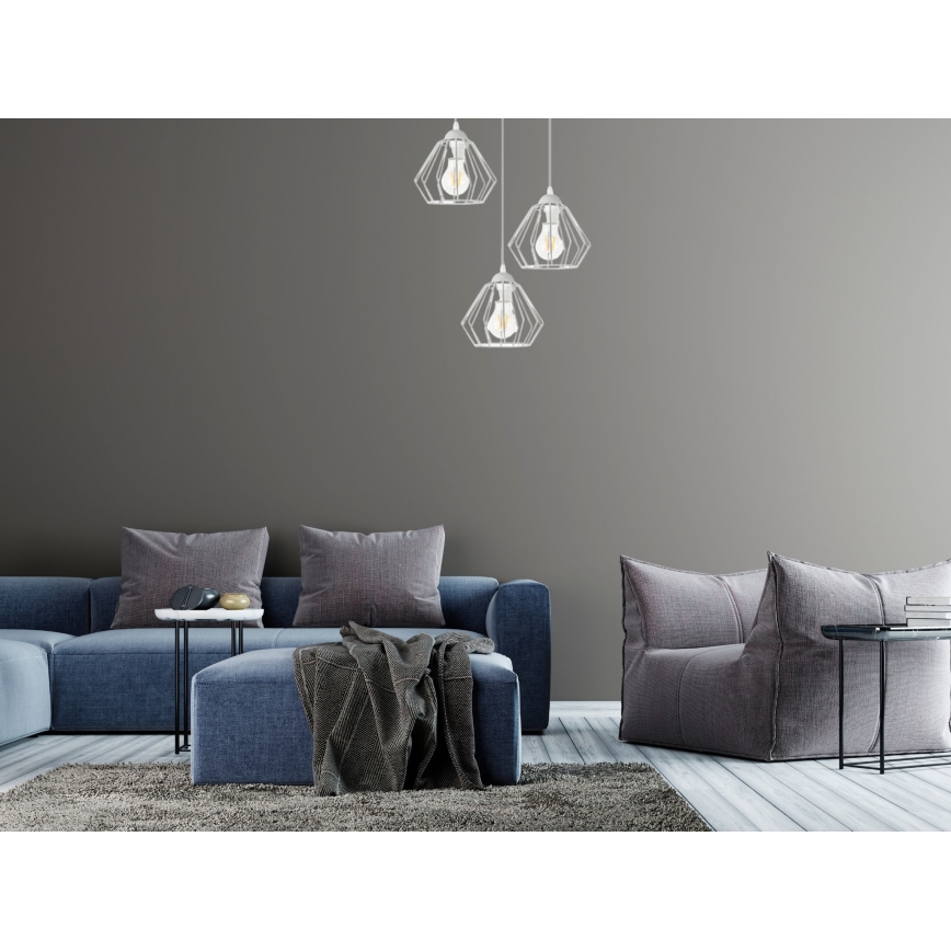 Lustra ar auklu CEED 3xE27/60W/230V pelēka