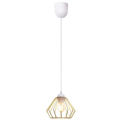 Lustra ar auklu CEED GOLD 1xE27/60W/230V d. 17,5 cm balta/zelta