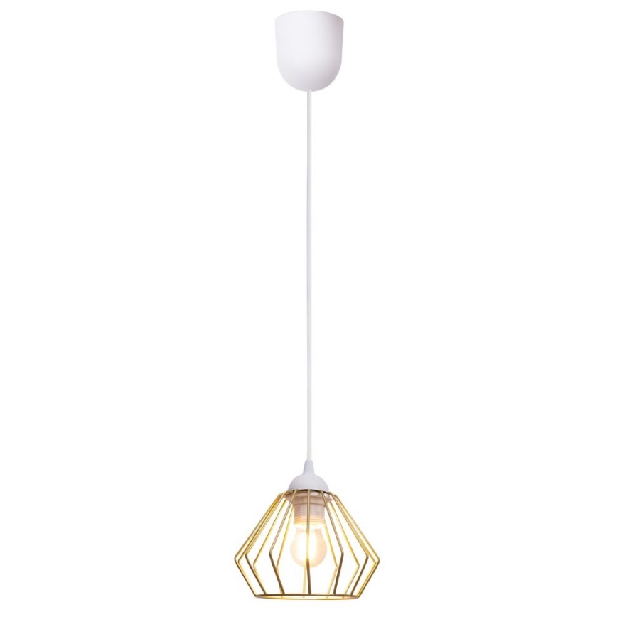 Lustra ar auklu CEED GOLD 1xE27/60W/230V d. 17,5 cm balta/zelta