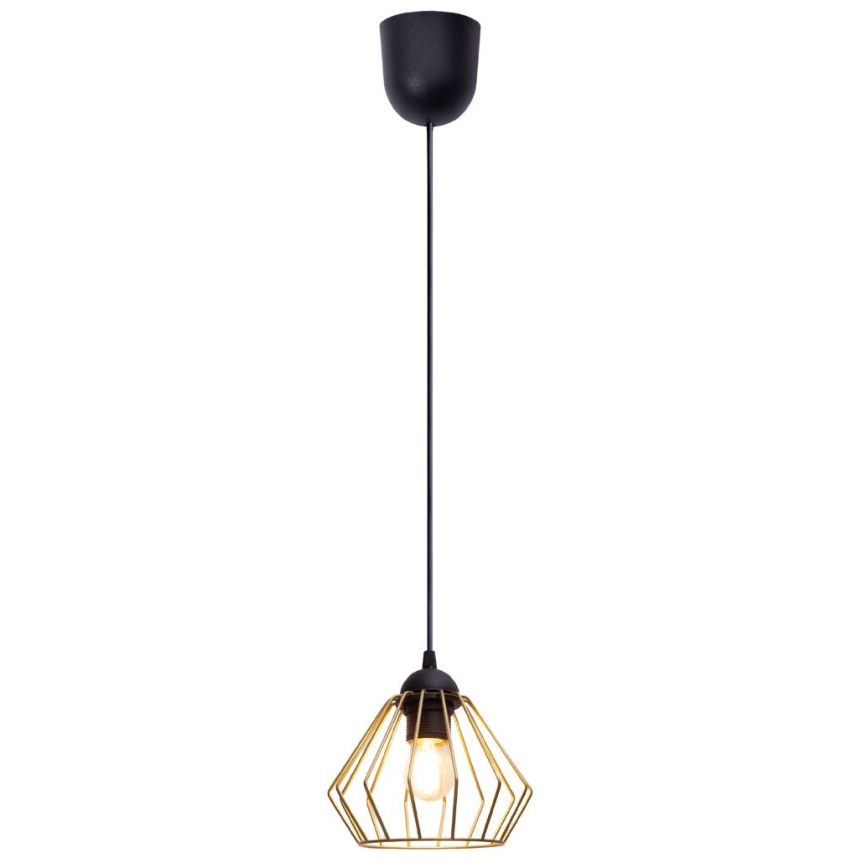 Lustra ar auklu CEED GOLD 1xE27/60W/230V d. 17,5 cm melna/zelta