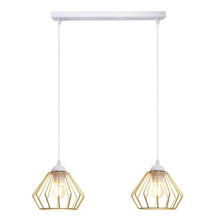 Lustra ar auklu CEED GOLD 2xE27/60W/230V balta/zelta