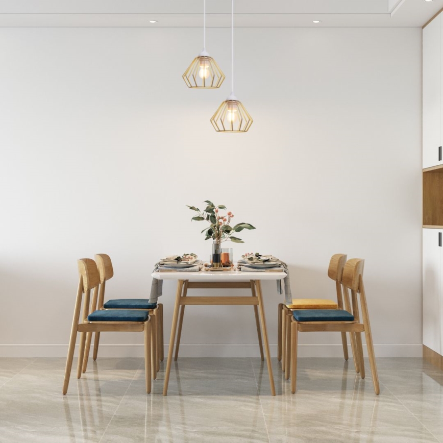 Lustra ar auklu CEED GOLD 2xE27/60W/230V d. 28 cm balta/zelta